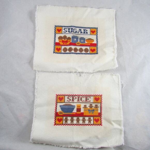 Sugar & Spice Kitchen Counted Cross Stitch Wall Hangings Finished Unframed - Picture 1 of 6